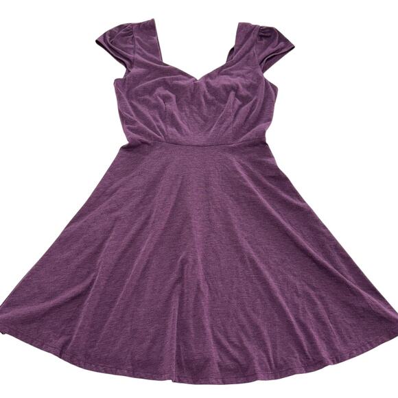 Gilli Dress Womens Small Purple Fit Flare V Neck Short Sleeve Made USA Stretchy - Picture 1 of 7